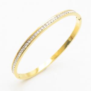 Stainless Steel Stone Bangle - KB186285-WH
