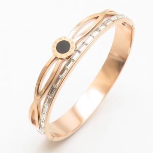 Stainless Steel Stone Bangle - KB186289-WH