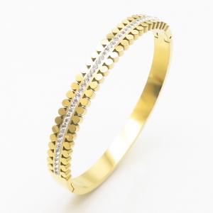 Stainless Steel Stone Bangle - KB186291-WH