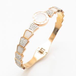 Stainless Steel Stone Bangle - KB186292-WH