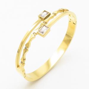 Stainless Steel Stone Bangle - KB186294-WH