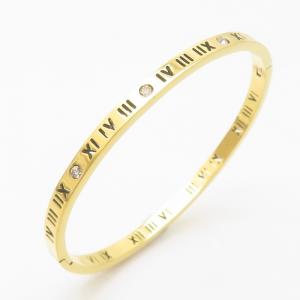 Stainless Steel Stone Bangle - KB186297-WH