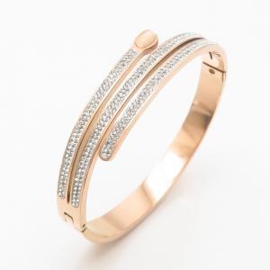 Stainless Steel Stone Bangle - KB186300-WH