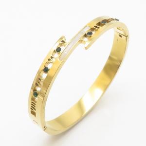 Stainless Steel Stone Bangle - KB186303-WH