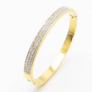 Stainless Steel Stone Bangle - KB186308-WH