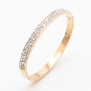 Stainless Steel Stone Bangle - KB186309-WH