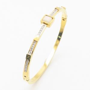 Stainless Steel Stone Bangle - KB186310-WH
