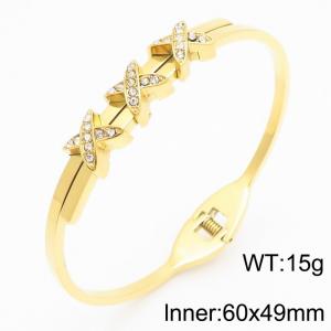 Stainless Steel Gold-plating Bangle - KB186326-HM