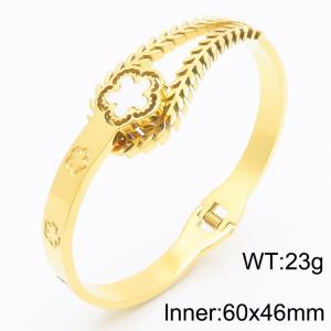 Stainless Steel Gold-plating Bangle - KB186327-HM