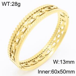 Stainless Steel Gold-plating Bangle - KB186329-HM