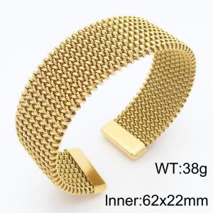 Stainless Steel Gold-plating Bangle - KB186342-SP