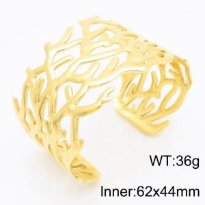 Stainless Steel Gold-plating Bangle - KB186343-SP