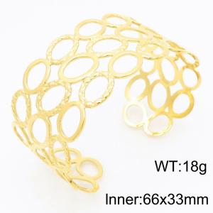 Stainless Steel Gold-plating Bangle - KB186344-SP