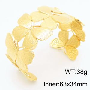 Stainless Steel Gold-plating Bangle - KB186345-SP