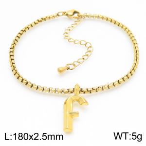 Stainless Steel Jewelry Alphabet Element Bracelet - KB186528-Z