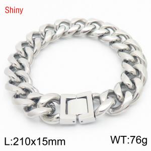 15mm Hip Hop Cuban Chain Punk Bracelets for Unisex Cuban Chain Link Bracelet Jewelry Gifts - KB186562-Z