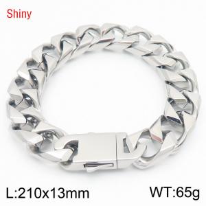 13mm Cuban Link Men Curb Bracelet Hip Hop Jewelry Boy Stainless Steel Cuban Chain Chunky Heavy Bracelets - KB186568-Z