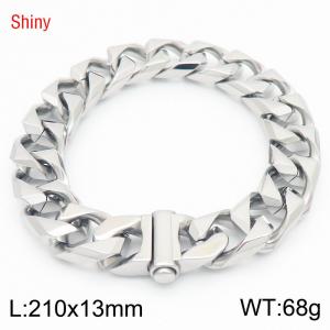 Hip Hop Bracelet Men High Polished Stainless Steel Cuban Chain Jewelry Cuban Link Bracelet - KB186570-Z