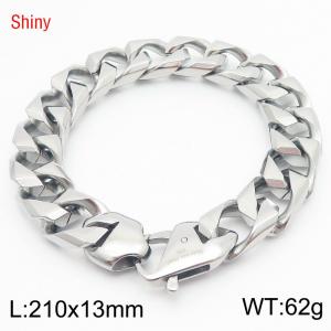 Punk Fashion  Stainless Steel Jewelry Male Bracelet Chunky Chain Cuban Bracelet with Lobster Lock Jewelry - KB186573-Z