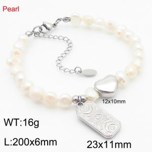 Personalized Design Titanium Star Moon Brand Pearl Bracelet for Women - KB186962-Z