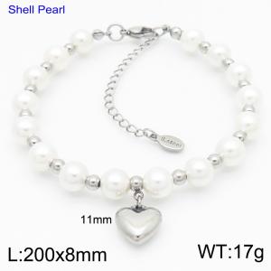 Fashion, personality, light luxury, high-end accessories, pearl peach heart bracelet - KB186971-Z