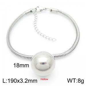 Fashionable and minimalist stainless steel snake chain steel ball bracelet - KB186998-Z