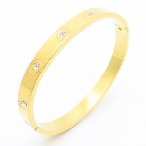 Stainless Steel Stone Bangle - KB187029-SP