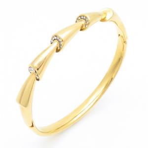 Stainless Steel Stone Bangle - KB187037-SP