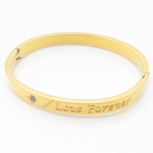 Stainless Steel Stone Bangle - KB187126-YH