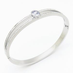 Stainless Steel Stone Bangle - KB187128-YH