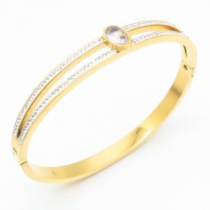 Stainless Steel Stone Bangle - KB187129-YH