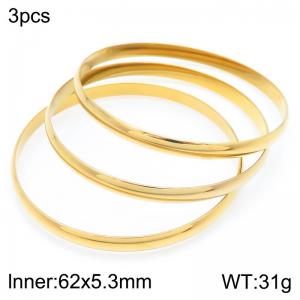 Stainless Steel Gold-plating Bangle - KB187138-LO