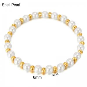 Minimalist Gold Plated Stainless Steel Bead Bracelets Pearl Bracelet Anniversary Gift - KB187165-Z