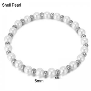 Classic Stainless Steel Bead Bracelets Pearl Bracelet Anniversary Jewelry Gift - KB187166-Z