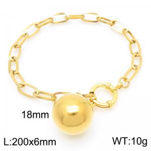 Instagram Jewelry Gold Plated Bracelet Stainless Steel Chain 18mm Bead Pendant Women Bracelets - KB187482-Z