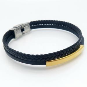 Stainless Steel Leather Bracelet - KB187589-JZ