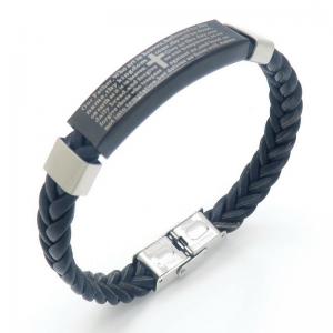 Stainless Steel Leather Bracelet - KB187591-JZ