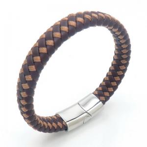 Stainless Steel Leather Bracelet - KB187592-JZ