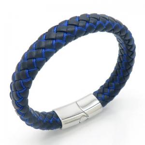 Stainless Steel Leather Bracelet - KB187593-JZ