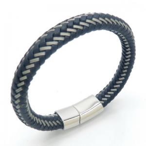 Stainless Steel Leather Bracelet - KB187595-JZ