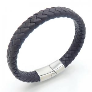 Stainless Steel Leather Bracelet - KB187598-JZ