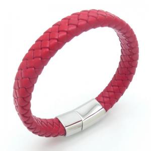 Stainless Steel Leather Bracelet - KB187599-JZ