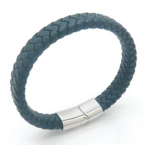 Stainless Steel Leather Bracelet - KB187600-JZ