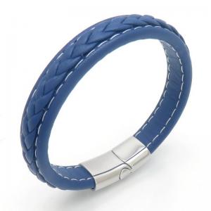 Stainless Steel Leather Bracelet - KB187602-JZ