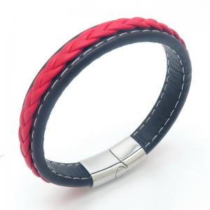 Stainless Steel Leather Bracelet - KB187603-JZ