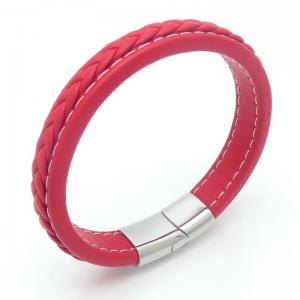 Stainless Steel Leather Bracelet - KB187604-JZ