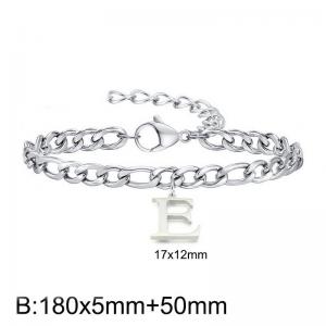 180X5MM New Fashion Stainless Steel Bracelet for Men and Women,Letter E Bracelet, Jewelry Gift - KB187748-Z