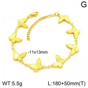 Stainless Steel Gold-plating Bracelet - KB187934-NT