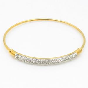 Stainless Steel Stone Bangle - KB187949-TLA