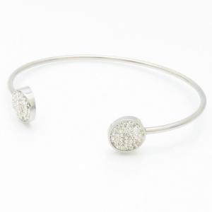 Stainless Steel Stone Bangle - KB187955-TLA